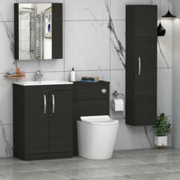 Royal Bathrooms Turin 1100mm Hale Black 2-Doors Minimalist Basin With Cesar Back To Wall Toilet Pack - thumbnail 3