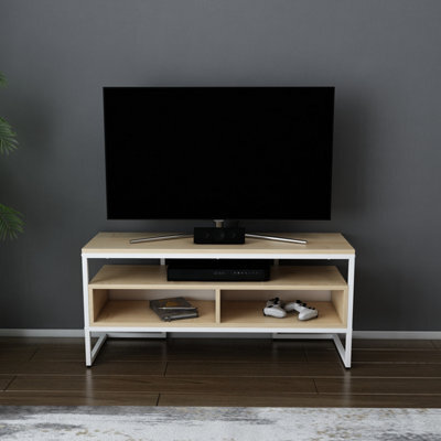 Decorotika Merrion Tv Stand Tv Unit For Tv's Up To 50 Inch White And Oak - image 1