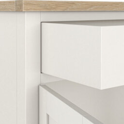 Farro Coconut White  Large Sideboard With Washed Oak Top - Fully Assembled By Roseland Furniture - thumbnail 9