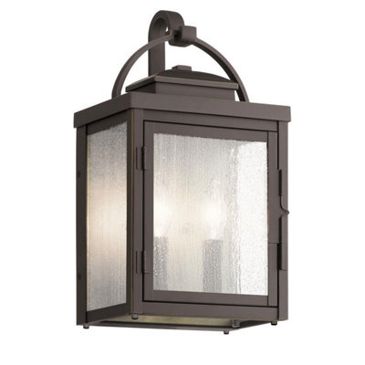 Luminosa Lighting Elstead Kichler Carlson Outdoor Wall Lantern Rubbed Bronze, Ip44