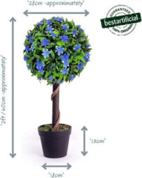Best Artificial 2Ft / 60Cm Blue Lily Ball Tree Plant Garden Office Conservatory Tropical Indoor Outdoor - thumbnail 2
