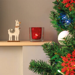 Netagon Festive Wooden Standing Alpaca Christmas Ornament - thumbnail 4