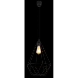Luminosa Lighting Luminosa Zachary Wire Frame Pendant Ceiling Light Matt Black 1X E27 - thumbnail 4
