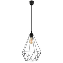 Luminosa Lighting Luminosa Zachary Wire Frame Pendant Ceiling Light Matt Black 1X E27 - thumbnail 2