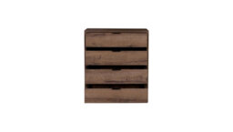 Arte Vintage-Inspired Denver 03 Chest Of Drawers - Oak Monastery & Black Gloss - W810mm X H900mm X D400mm - thumbnail 2