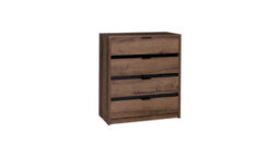 Arte Vintage-Inspired Denver 03 Chest Of Drawers - Oak Monastery & Black Gloss - W810mm X H900mm X D400mm