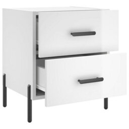 Berkfield Bedside Cabinets 2 Pcs High Gloss White 40X35X47.5 Cm Engineered Wood - thumbnail 8