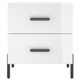 Berkfield Bedside Cabinets 2 Pcs High Gloss White 40X35X47.5 Cm Engineered Wood - thumbnail 6