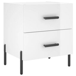 Berkfield Bedside Cabinets 2 Pcs High Gloss White 40X35X47.5 Cm Engineered Wood - thumbnail 5