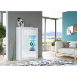 Creative Furniture Arcadia Display Cabinet 140Cm - White With Gloss Doors - thumbnail 2