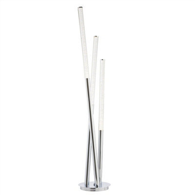 Luminosa Lighting Luminosa Glacier Led 3 Light Floor Lamp Chrome, Acrylic With Bubbles