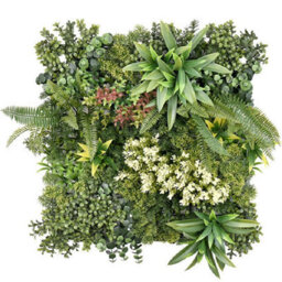 True Products Premium Artificial Living Wall Green Plant Panel 50Cm X 50Cm - Aurora 'b' - thumbnail 2