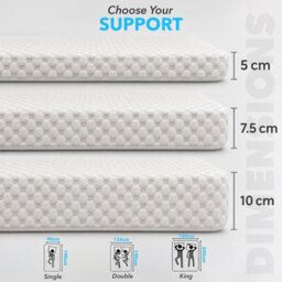 istyle mode Luxury Memory Foam Mattress Topper With Raised Pattern Cover 7.5Cm Thick - thumbnail 2