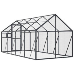 Walplus Anthracite Aviary 1.79X4X1.85 M Aluminium Bird Cage Large Parrot Cage Budgie Cage - thumbnail 5