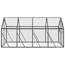 Walplus Anthracite Aviary 1.79X4X1.85 M Aluminium Bird Cage Large Parrot Cage Budgie Cage - thumbnail 4