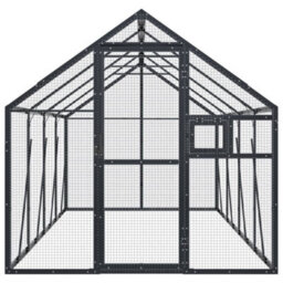 Walplus Anthracite Aviary 1.79X4X1.85 M Aluminium Bird Cage Large Parrot Cage Budgie Cage - thumbnail 3