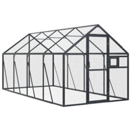 Walplus Anthracite Aviary 1.79X4X1.85 M Aluminium Bird Cage Large Parrot Cage Budgie Cage - thumbnail 2