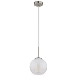 Luminosa Lighting Luminosa Barry 20Cm Dome Pendant Ceiling Light Nickel Matt Ball Opal Glass Shade 1X E27 - thumbnail 2