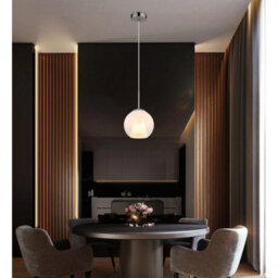 Luminosa Lighting Luminosa Barry 20Cm Dome Pendant Ceiling Light Nickel Matt Ball Opal Glass Shade 1X E27 - thumbnail 5