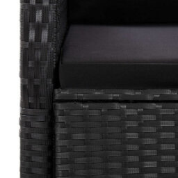 Berkfield 9 Piece Garden Dining Set With Cushions Black Poly Rattan - thumbnail 8