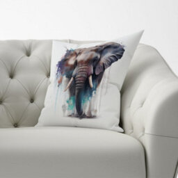Warren Reed Designer Elephant Splashart Cushions 60Cm X 60Cm - thumbnail 2
