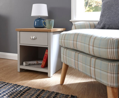 Gfw Lancaster 1 Drawer Lamp Table Grey - image 1