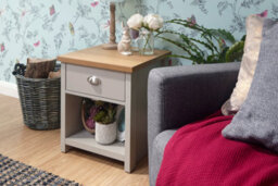 Gfw Lancaster 1 Drawer Lamp Table Grey - thumbnail 4