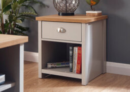 Gfw Lancaster 1 Drawer Lamp Table Grey - thumbnail 2