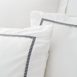 Bianca Fine Linens Contrast Trim 200 Thread Count Cotton Single Duvet Cover Set With Pillowcase White / Black - thumbnail 3