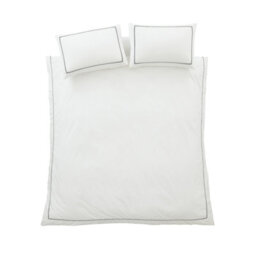 Bianca Fine Linens Contrast Trim 200 Thread Count Cotton Single Duvet Cover Set With Pillowcase White / Black - thumbnail 6