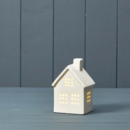 White Ceramic Led House 8X6.5X11.7Cm - thumbnail 2