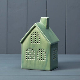White Ceramic Led House 8X6.5X11.7Cm - thumbnail 1