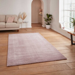 Rose Plain Shaggy Modern Rug Easy To Clean Dining Room-80Cm X 150Cm - thumbnail 1