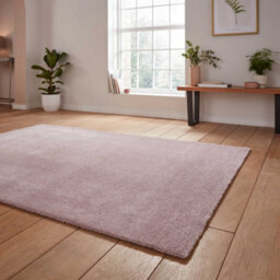 Rose Plain Shaggy Modern Rug Easy To Clean Dining Room-80Cm X 150Cm - thumbnail 2
