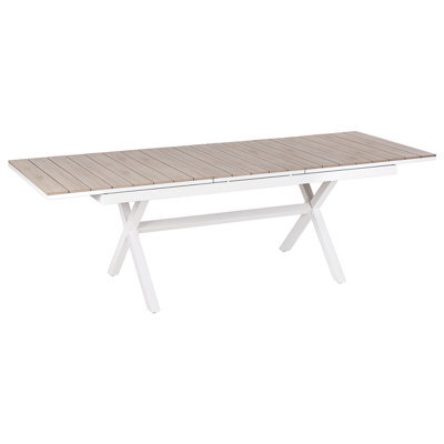 Beliani Extending Garden Dining Table Fanes 184/242 Cm 90 Cm Metal White