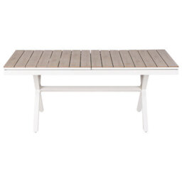 Beliani Extending Garden Dining Table Fanes 184/242 Cm 90 Cm Metal White - thumbnail 6