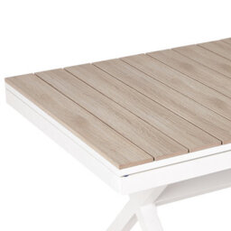 Beliani Extending Garden Dining Table Fanes 184/242 Cm 90 Cm Metal White - thumbnail 7