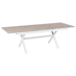 Beliani Extending Garden Dining Table Fanes 184/242 Cm 90 Cm Metal White - thumbnail 1