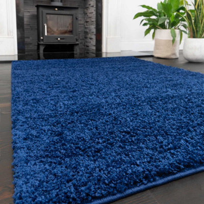 Loomed Soft Value Navy Blue Shaggy Area Rug 180X270Cm - image 1