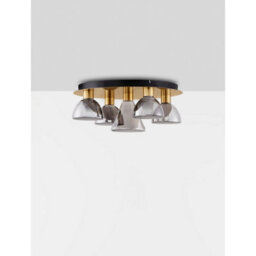 Luminosa Lighting Luminosa Voi Shade Cluster Ceiling Light Smokey, Brass Gold Triac Dimmable Led 40W 1200Lm 3000K - thumbnail 3