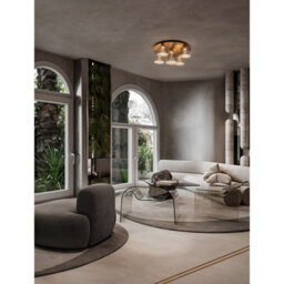 Luminosa Lighting Luminosa Voi Shade Cluster Ceiling Light Smokey, Brass Gold Triac Dimmable Led 40W 1200Lm 3000K - thumbnail 2