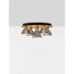 Luminosa Lighting Luminosa Voi Shade Cluster Ceiling Light Smokey, Brass Gold Triac Dimmable Led 40W 1200Lm 3000K - thumbnail 4