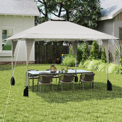 Costway 395 X 395 Cm Pop Up Canopy Tent Outdoor Easy Setup Gazebo-Beige - image 1