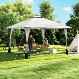 Costway 395 X 395 Cm Pop Up Canopy Tent Outdoor Easy Setup Gazebo-Beige - thumbnail 4