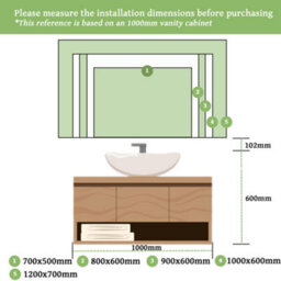 Maerts-E Bathroom Mirror With Led Lights 700 X 500 mm 3 Colour Dimmable Lighting Demister Touch Illuminated Wall Mounted Vanity Mirror - thumbnail 8