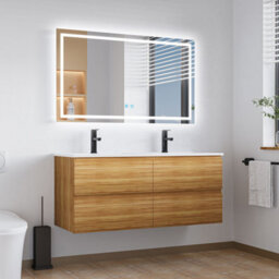 Maerts-E Bathroom Mirror With Led Lights 700 X 500 mm 3 Colour Dimmable Lighting Demister Touch Illuminated Wall Mounted Vanity Mirror - thumbnail 6