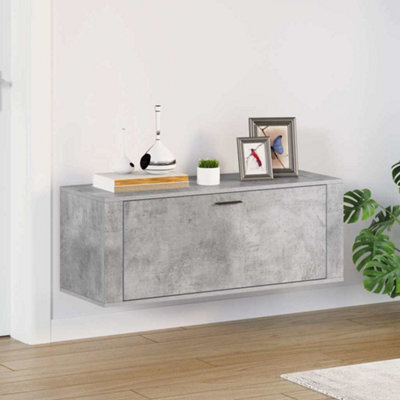 Vidaxl Wall Shoe Cabinet Concrete Grey 100X35X38 Cm Engineered Wood - image 1