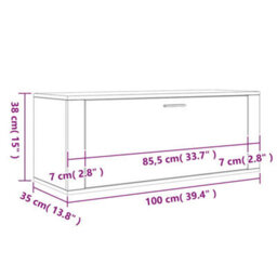 Vidaxl Wall Shoe Cabinet Concrete Grey 100X35X38 Cm Engineered Wood - thumbnail 3