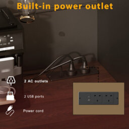 Abrihome Tall Kitchen Cabinet With 4 Doors & 3 Drawers, Usb Ports & Power Outlets, Side Cabinet For Kitchen, 120 X 40 X 170 Cm, Black - thumbnail 5