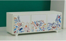 Hand Printed Storage Box With 3 Drawers Women Jewelry Organizer With 3 Drawers Compartments Soft Lining Floral Multicolour - thumbnail 2